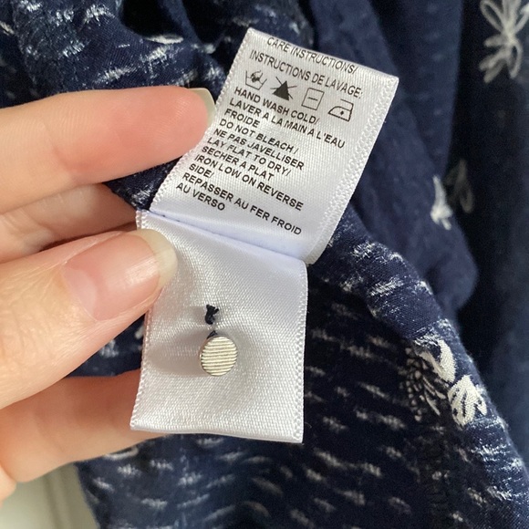 Navy & White Floral Wrap Blouse - Picture 4 of 7